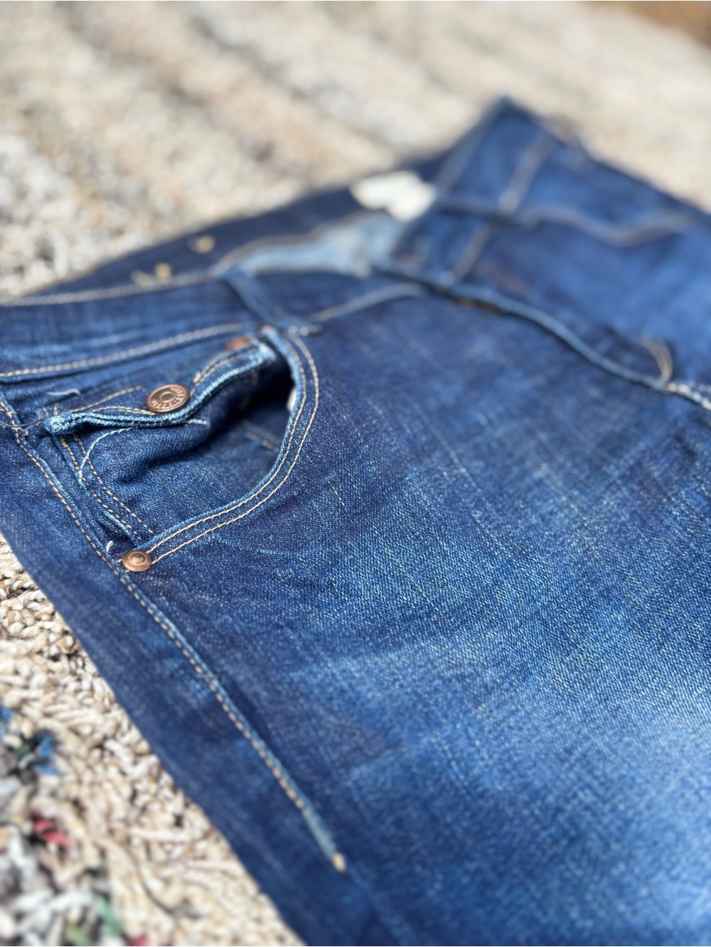 Vintage Women’s Bootcut Low Rise Jeans Dark Blue